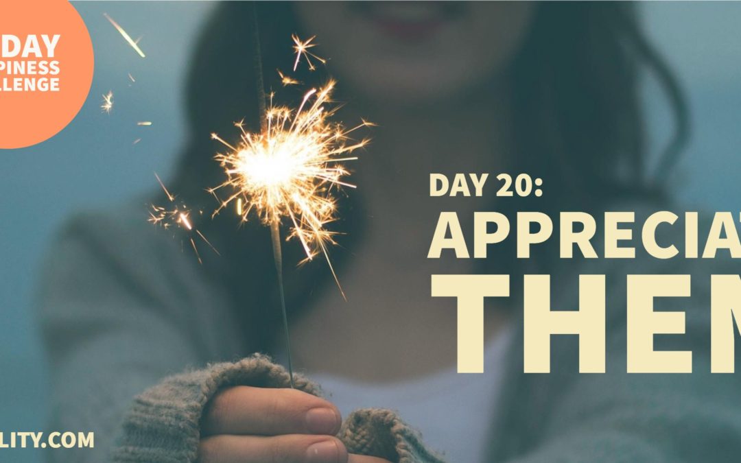 Appreciate them: Day 20 of the Happiness Challenge