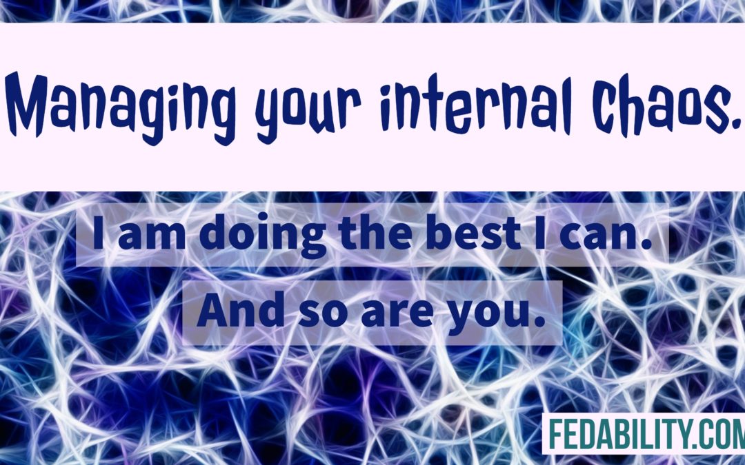 I am doing the best I can. And so are you. Combating your internal chaos.